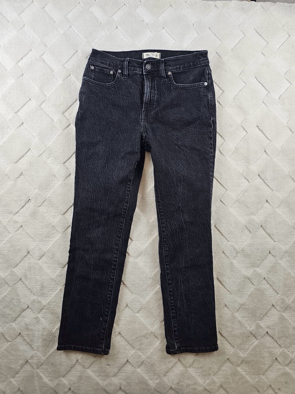 Madewell The Mid-Rise Perfect Vintage Jean Womens 28 Black Rigid Denim